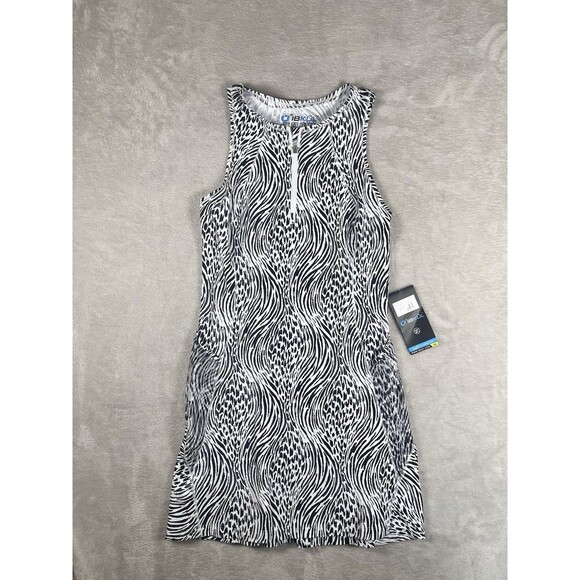 NWT IBKUL ALENA Black & White Sleeveless Mock Golf Tennis Dress Size XSmall - Picture 1 of 10
